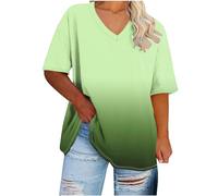 Oversized T Shirt Clearance Women Tie Dye V Neck Tops Plus Size Short Sleeve Tees Summer Basic Holiday Raglan Sleeve Shirt Classic Sports Tees Cotton Comforty Breathable Tops UK Size XL-5XL