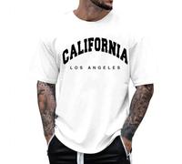Oversized t Shirt Men Alphabet Printing Tshirts Shortsleeves Round Collar Shirts Loose fit Lightweight Tshirt Vintage Streetwear Sweatshirt Breathable Comfort shiteshirts Solid Color Tops White
