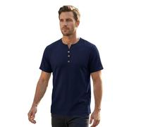 Oversized T Shirt Men Plain Henley Short Sleeve Cotton Linen T-Shirt Summer Comfy Breathable Button Down Tshirts Mens Tops Casual Smart Trendy Tee for Office Lounge Wear