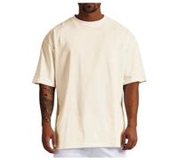 Oversized T-Shirt Men's Short Sleeve Crew Neck Loose Top Wide Cut Long Shirt Basic Vintage Clothes Gym T-Shirt Leisure Men's Oversize Fit Sweatshirt Top Loose Summer Outfit, beige, XL