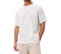 Oversized T-Shirt Men's Short Sleeve Crew Neck Loose Top Wide Cut Long Shirt Basic Vintage Clothes Gym T-Shirt Leisure Men's Oversize Fit Sweatshirt Top Loose Summer Outfit, A white, XXL