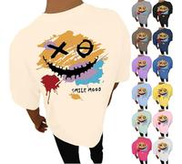 Oversized T-Shirt Men's Short Sleeve Sports T-Shirt Men's White Basic T-Shirt Cotton Crew Neck with Back Print Lightweight Summer Top Casual Loose Sports Top Fashion Funny Tunic Streetwear Tee Shirts