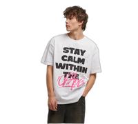 Oversized T-shirt Mister Tee Stay Calm In Chaos Blanc L