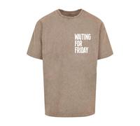 Oversized T-shirt Mister Tee Waiting For Friday Acid Washed Heavy Gris S