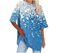 Oversized T Shirts for Women UK Sale Clearance Short Sleeve Summer Tops Gradient Color Crew Neck Tshirts Baggy Pullover Tunic Tops Ladies Elegant Blouses Casual Basic Tee Shirts Plus Size S-5XL