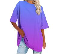 Oversized T Shirts for Women UK Short Sleeve Summer Tops Gradient Color Crew Neck Tshirts Baggy Pullover Tunic Tops Ladies Elegant Blouses Casual Basic Tee Shirts Plus Size S-5XL