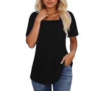 Oversized t Shirts for Women Vintage Drop Shoulder Short Sleeve Top Crewneck Tee Casual Letter Print Round Neck Summer Tops for Teen Girls Activewear Lounge Wear(Black,L)