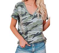 Oversized T Shirts for Women, Womens Casual Henley T-Shirts Buton Up V Neck Short Sleeve Pleated Tunic Top Elegant Floral Print Swing Tops Blouse Dressy Blouses Long Vest Tops for Women T-Shirts