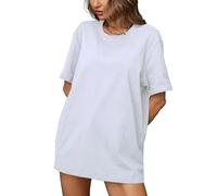 Oversized T Shirts Short Sleeve Round Neck Basic Cotton Tees Women's Casual Baggy Tops Blouse Trendy Y2K Solid Color Shirts 2025 Spring Summer Lightweight T-Shirt for Girls Teenagers