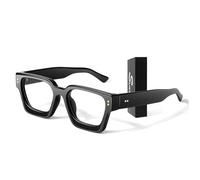 Oversized Thick Square Fake Glasses for Women Men,Fashion Preppy Clear Lens Eyeglasses with 100% UV400 Protection