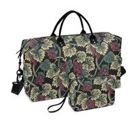 Oversized Travel Duffel Bag Yummy Grapes Pattern Purple Brown Overnight Carry On Tote and Luggage with Toiletry Bag for Trip Foldable bolsas grandes para mujer