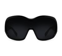 Oversized Trendy Wrap Around Sunglasses for Women Men - Cool Concert shades 2000s Retro Round Big Shield Glasses, Black, L