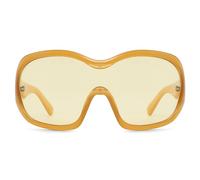 Oversized Trendy Wrap Around Sunglasses for Women Men - Cool Concert shades 2000s Retro Round Big Shield Glasses, Yellow, L