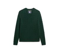 Oversized twisted knit V-neck pullover for women Superdry Vert S/M