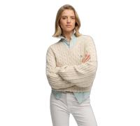 Superdry Oversized Cable V Neck Sweater Beige S Woman