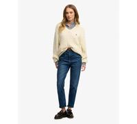 Oversized V-neck cable knit jumper for women Superdry Blanc XL