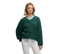 Oversized V-neck cable knit jumper for women Superdry Vert S