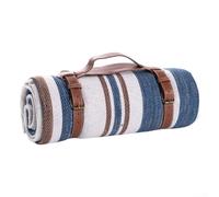 Oversized Water-Resistant Picnic Blanket 200x200cm - for durable Sandproof Ground Sheet for Garden Beach Park - for Soft Acrylic for top Layer with PEVA Backing for Group Outings(mocha blue 2*2m)