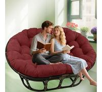 Oversized Waterproof Double Chair Cushion for Wicker Egg Chair Fluffy 2Person Recliner Lounger Cushion Perfect for Balcony Backyard Porch and Bedroom