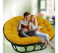 Oversized Waterproof Double Chair Cushion for Wicker Egg ChairFluffy 2Person Recliner Lounger Pad for Balcony Backyard Porch Bedroom Comfort