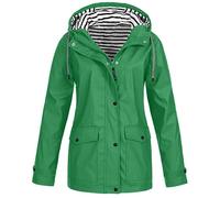 Oversized Waterproof Jackets Women Clearance Printed Raincoat Hooded Long Sleeve Zipper Winter Warm Tunic Overcoat Outdoor Sunscreen Windproof Softshell Jackets with Pockets Sportswear UK Size 8-22