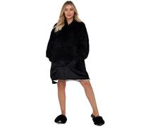Oversized Wearable Blanket Hoodie Teddy Fleece Fluffy Sherpa Hooded Sweatshirt Blanket with Pocket for Men & Women