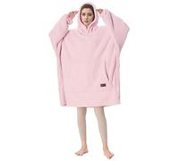 Oversized Wearable Hoodie Blanket, Fluffy Warm Winter Teddy Fleece Hoodie Blanket for Women, Wearable Blanket with Sleeves and Hood, as a Gift Idea for Adult, 95x160 cm, Pink