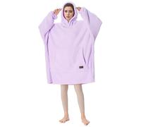 Oversized Wearable Hoodie Blanket, Fluffy Warm Winter Teddy Fleece Hoodie Blanket for Women, Wearable Blanket with Sleeves and Hood, as a Gift Idea for Adult, 95x160 cm, Purple