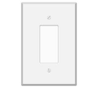 Oversized White Metal Wall Plates - 5.5" x 5.5" Decorative Covers for Outlets, Switches, Toggle, Rocker, Duplex, Smart Devices | 1-5 Gang Jumbo Faceplates (Rocker, 1-Gang)