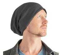 Oversized Women's & Men's Beanies for Summer, All Season Quick-Dry Slouchy Waffle Knit Beanie for Running Charcoal Grey
