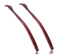 Oversized Wooden Back Scratcher: 18'' Extended Curved Handle for Better Reach, Handcrafted to Perfection, Instant Itch Relief, Gentle on Skin Leave No Scratch Marks (2pcs Brown)