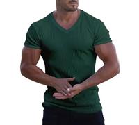 Oversized Workout Tops for Men White with Red Blouse Christening Gifts for Boys Prom Men's Muscle T Shirts Stretch Short Sleeve V Neck Bodybuilding Workout Tee Shirts Promotion Clearance