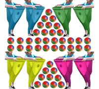 Oversized Yard-Games Granny-Pants Sets, Backyard Relay Race Games, Funny Giants Stretch Pants with Bouncy Balls for Picnic Reunion Park Patio(E)