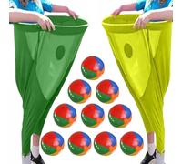 Oversized Yard-Games Granny-Pants Sets, Backyard Relay Race Games, Funny Giants Stretch Pants with Bouncy Balls for Picnic Reunion Park Patio(B)
