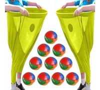 Oversized Yard-Games Granny-Pants Sets, Backyard Relay Race Games, Funny Giants Stretch Pants with Bouncy Balls for Picnic Reunion Park Patio(D)