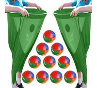 Oversized Yard-Games Granny-Pants Sets, Backyard Relay Race Games, Funny Giants Stretch Pants with Bouncy Balls for Picnic Reunion Park Patio(K)