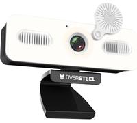 Oversteel - Bulat Webcam 1080P Full HD with Microphone and Light Ring, 60fps, USB 2.0, Video Calling, Recording, Conferencing, PC/Mac/Laptop/Tablet/Chromebook