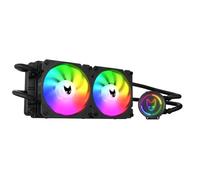 Oversteel - ZIRCON Liquid Cooling 240mm RGB, 2x PWM 120mm RGB Fan, TDP 200W, Compatible with Intel and AMD AM4, Black Color