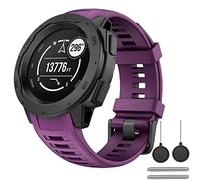 OVERSTEP Compatible with Garmin Instinct Band, Soft Silicone Replacement Watch Strap Compatible with Garmin Instinct/ Solar/ Tactical /Instinct 2, Purple