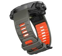OVERSTEP Strap for Garmin Fenix 8 AMOLED/Solar 51mm, Epix Pro 51mm, Fenix 7X/6X/5X/3 Series, Silicone, Space Gray with Orange, 26MM, Modern, Unisex, Waterproof
