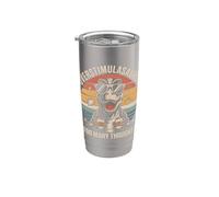 Overstimulasaurus Too Many Thoughts Retro Dino Stainless Steel Insulated Tumbler