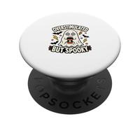 Overstimulated But Spooky Funny Halloween Ghost PopSockets Adhesive PopGrip