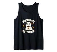 Overstimulated But Spooky Funny Halloween Ghost Tank Top