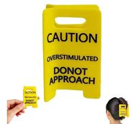Overstimulated Caution Sign Hair Claw Clip, Do Not Approach Sign Hair Claw Clip for Thick Hair, Yellow Caution Hair Clip, Bold Gift for Coworkers and Friends (1)