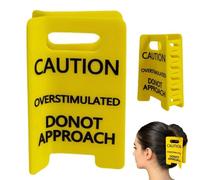 Overstimulated Caution Sign Hair Claw Clip ，Do Not Approach Sign Hair Claws Hair Clips, Caution Overstimulated Do Not Approach Signs Hair Decorations,Funny Gag Gift For Women Girls (1)