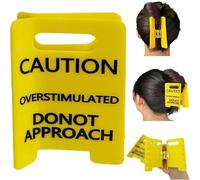 Overstimulated Caution Sign Hair Claw Clip, Hair Clips With Yellow Caution Sign, Caution Overstimulated Sign Hair Claw Clip, Not Approach Signs Hair Decorations, For Friends Coworkers Women (1 PCS)