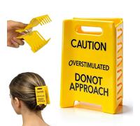 Overstimulated Caution Sign Hair Claw Clips - Funny Caution Hair Clip, Do Not Approach Warning Hair Clip for All Hairstyles, Funny Gift & Valentines Day Gifts for Women and Coworkers and Friends