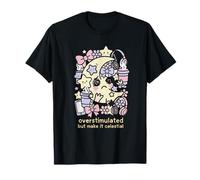 Overstimulated Mom Mama Celestial Sad Moon Pastel Aesthetic T-Shirt