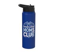 Overstimulated Moms Club Coquette Toile Blue Bow Stainless Steel Insulated Water Bottle