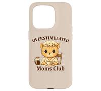 Overstimulated Moms Club Cute Cat Coffee n Tea Lover Case for iPhone 15 Pro